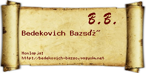 Bedekovich Bazsó névjegykártya